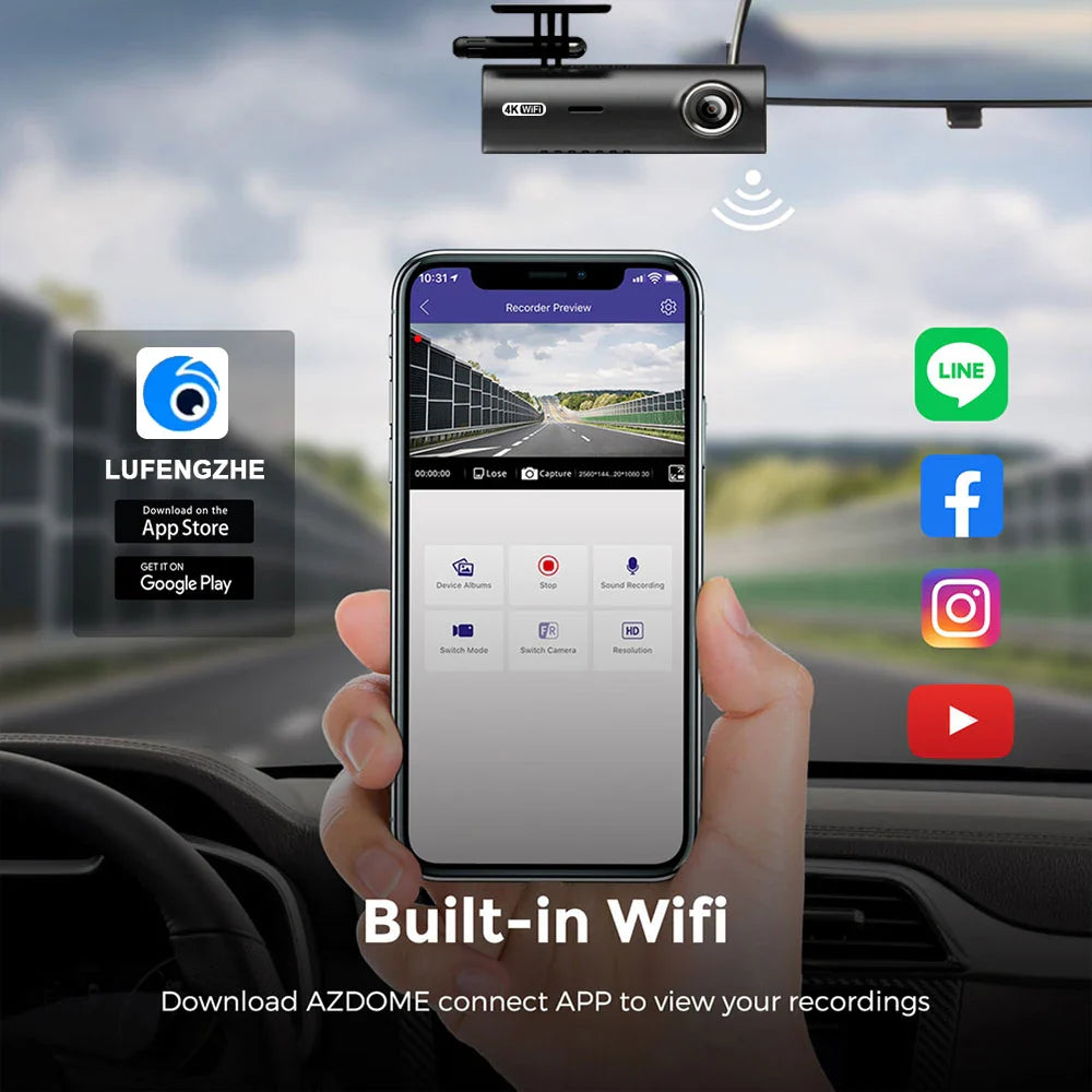 Skorter | 4K Car Dash Cam with WiFi & 24h Parking Monitor