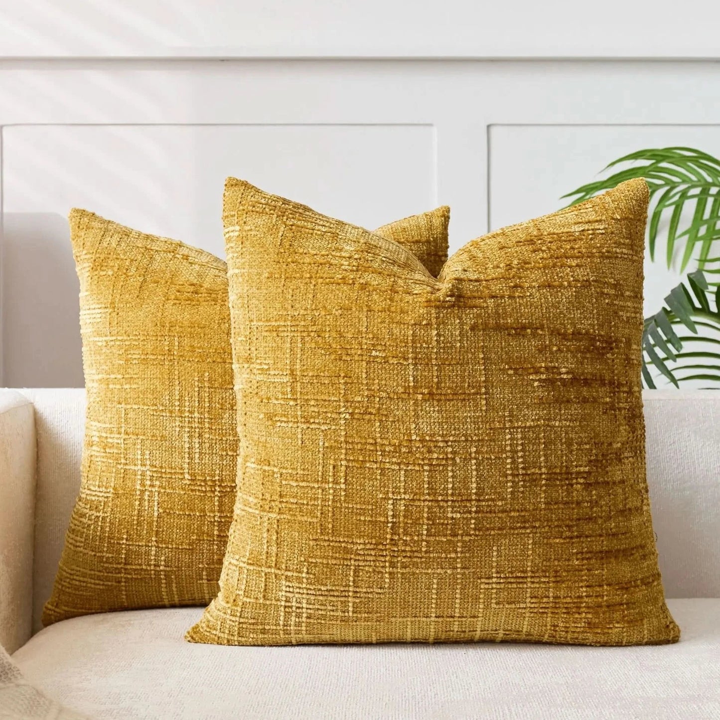 Skorter | Chenille Throw Pillow Cover Bamboo Texture Solid Color