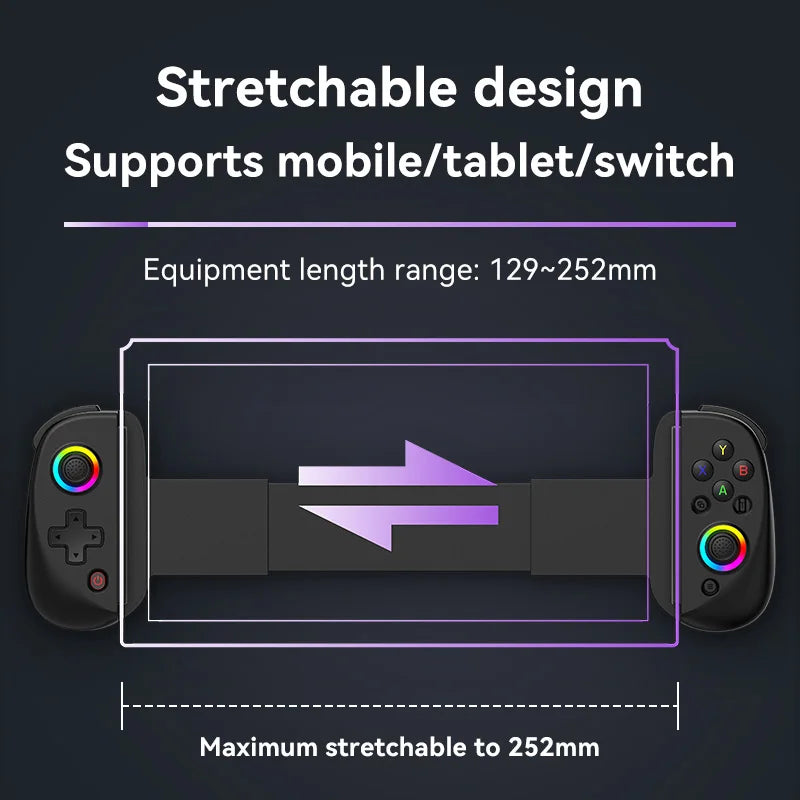 Skorter | BSP D8 RGB Wireless Tablet Controller with Bluetooth Stretching Joystick for Switch Gaming