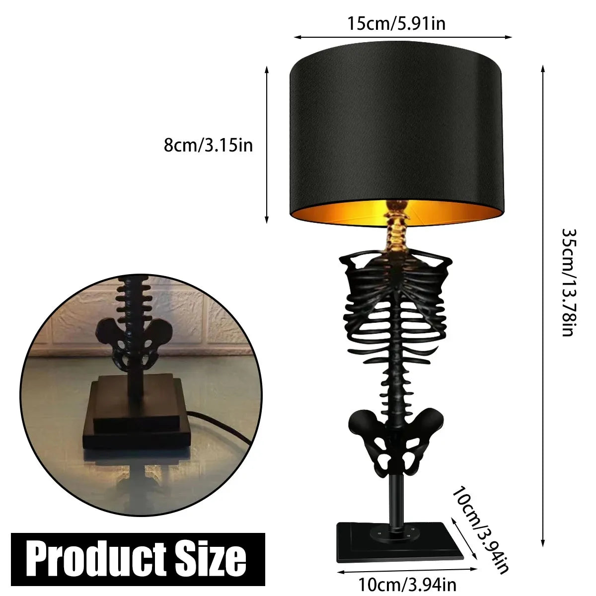 Skorter | Handcrafted Gothic Skeleton Table Lamp