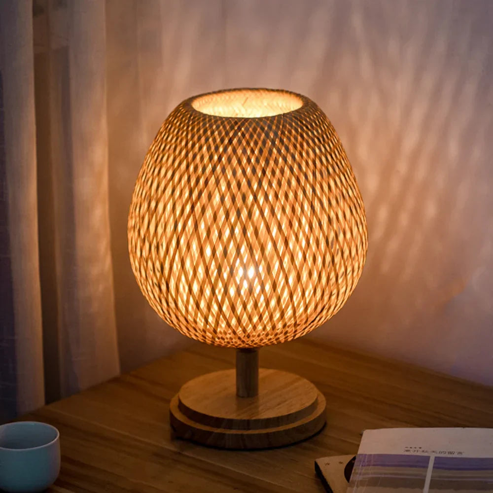 Skorter | Rattan lamp - Stepless dimmable basket lamp for bedroom and living room decoration