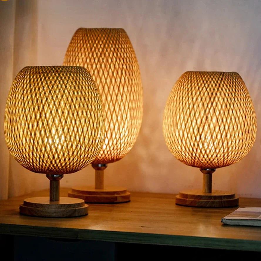 Skorter | Rattan lamp - Stepless dimmable basket lamp for bedroom and living room decoration