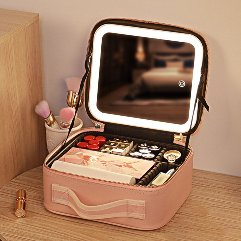 Skorter | Portable Travel Makeup Case with LED Mirror & Adjustable Light