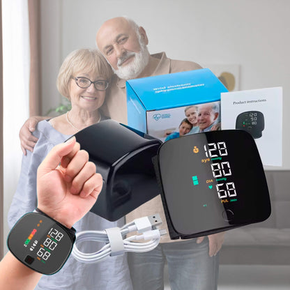 Skorter | Smart Wrist Blood Pressure Monitor – Electronic Portable Sphygmomanometer with Voice Alerts