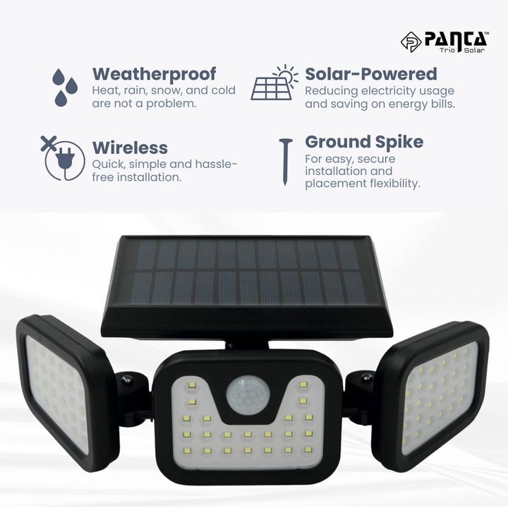 Skorter | Solar-Powered Outdoor Lights – Panta Trio with Motion Sensor for Garden & Security Lighting