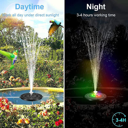 Skorter | Solar Birdbath Fountain with Colorful Light