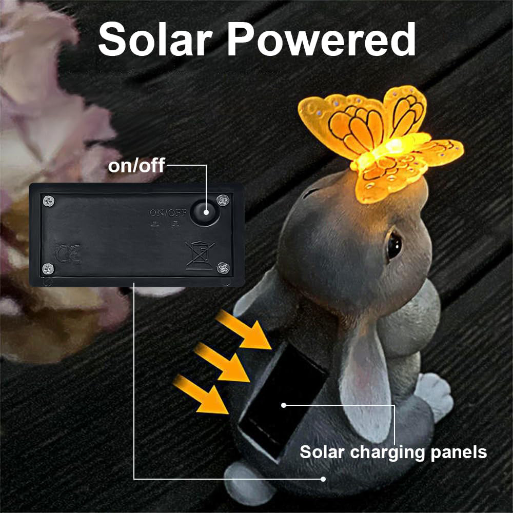 Skorter | Solar Powered Rabbit & Butterfly Statue