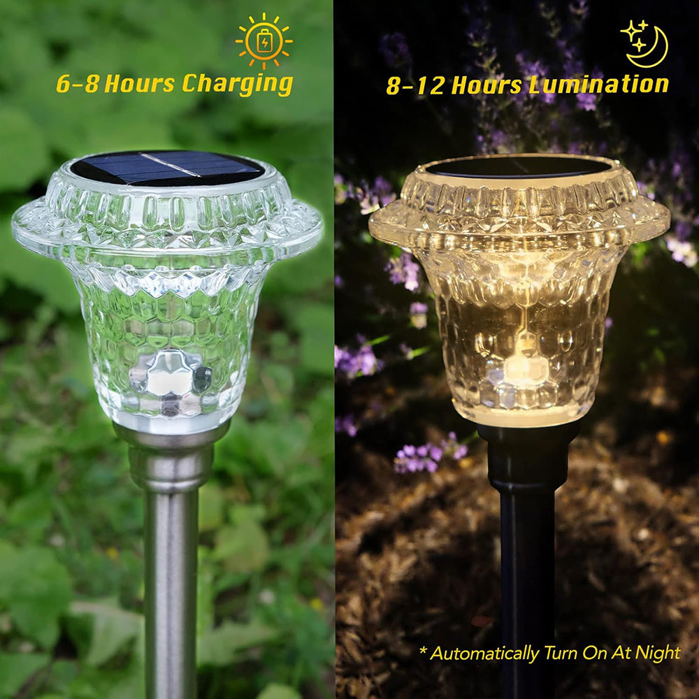 Skorter | Solar Powered Crystal Glass Lawn Stake Light