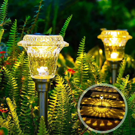 Skorter | Solar Powered Crystal Glass Lawn Stake Light