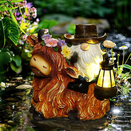Skorter | Solar-powered highland cow garden statue