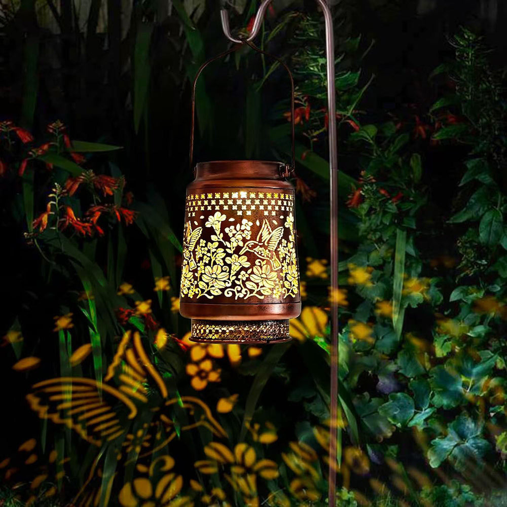 Skorter | Solar Powered Hummingbird Iron Lantern
