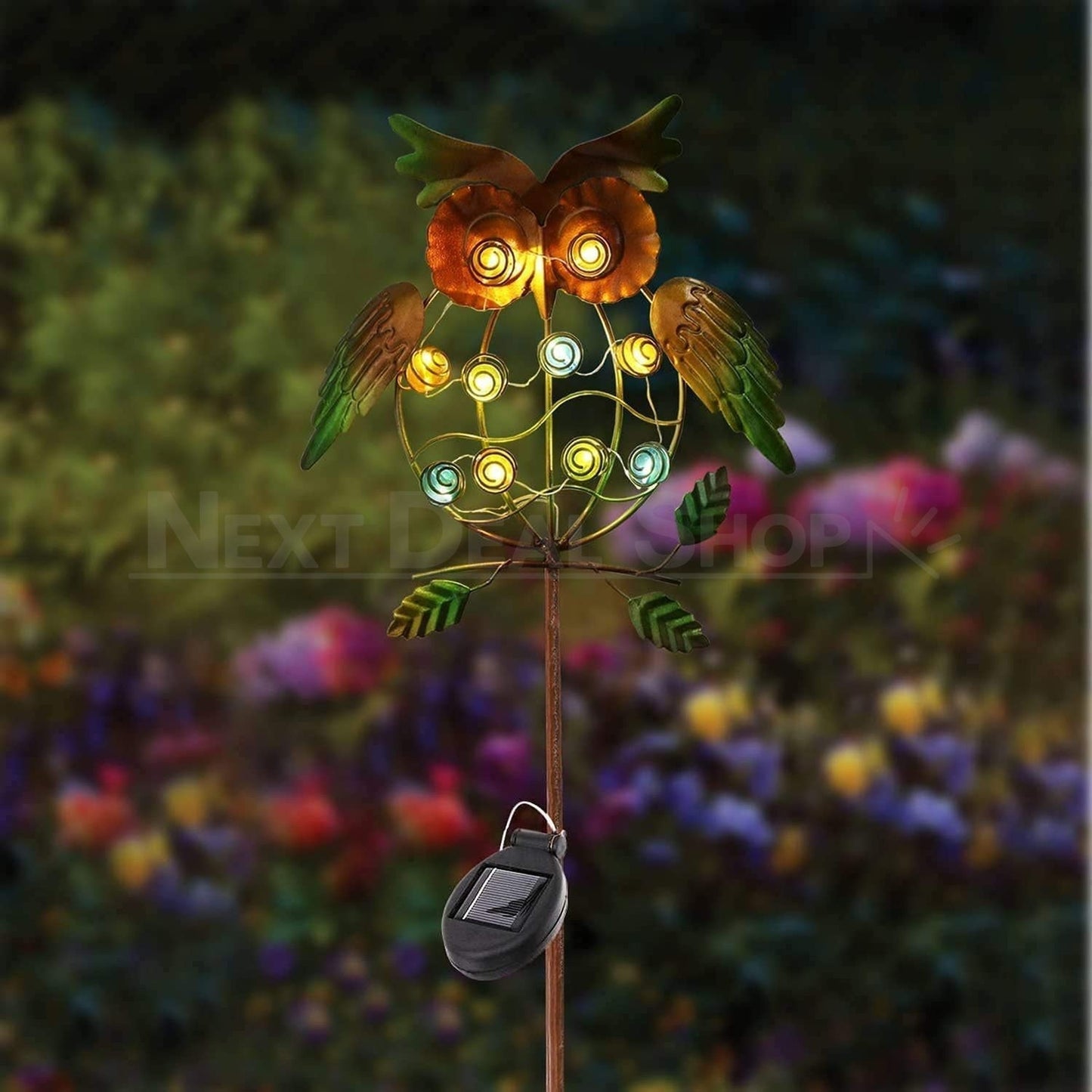 Skorter | Solar-Powered Iron Owl Garden Light