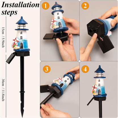 Skorter | Solar Powered LED Lighthouse Stake Light