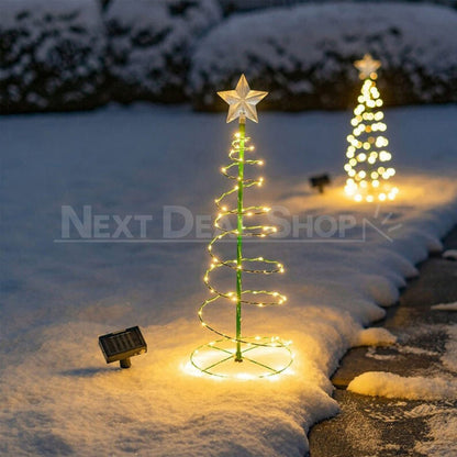 Skorter | Solar Powered LED Spiral Christmas Lights with Star (1.96 ft)