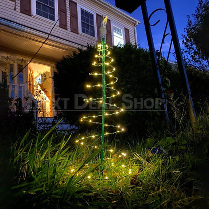 Skorter | Solar Powered LED Spiral Christmas Lights with Star (1.96 ft)