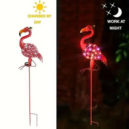 Skorter | Solar Powered Metal Flamingo Stake Light