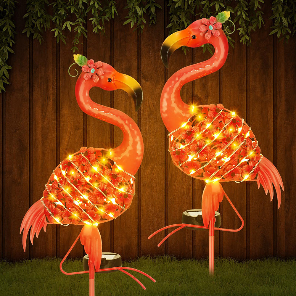 Skorter | Solar Powered Metal Flamingo Stake Light