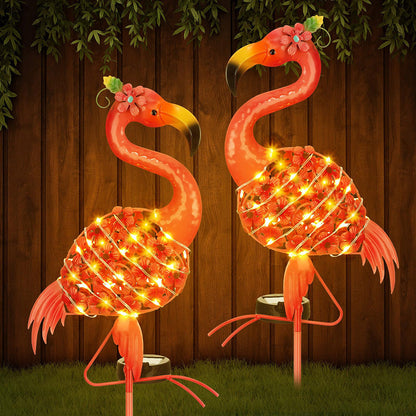 Skorter | Solar Powered Metal Flamingo Stake Light