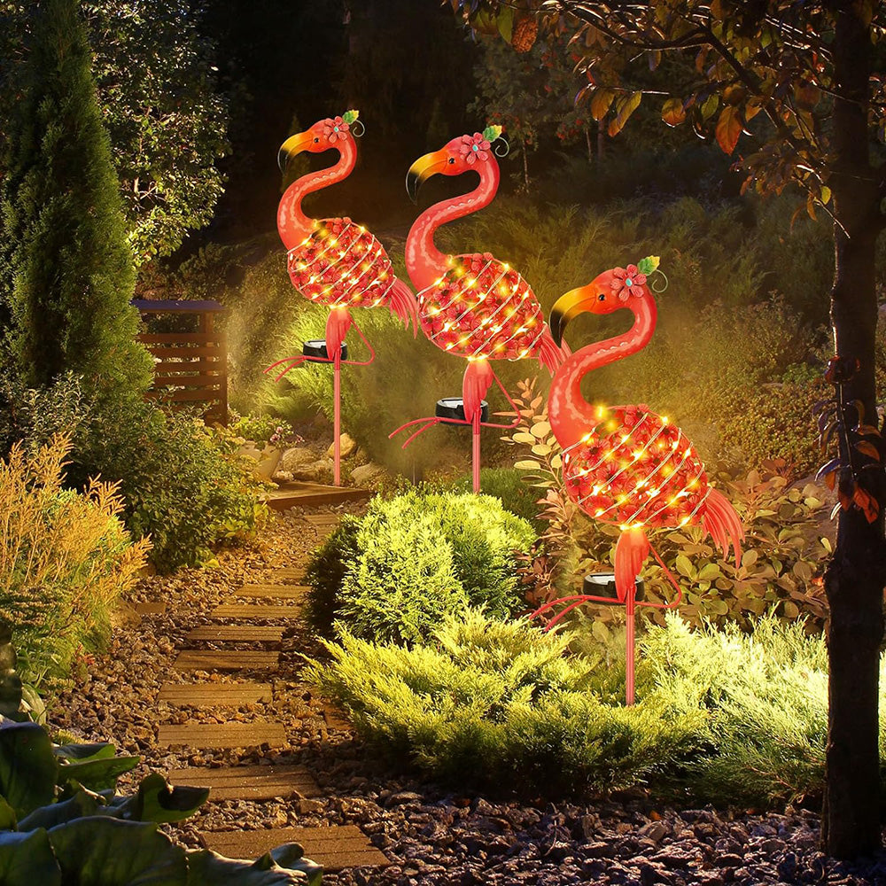 Skorter | Solar Powered Metal Flamingo Stake Light