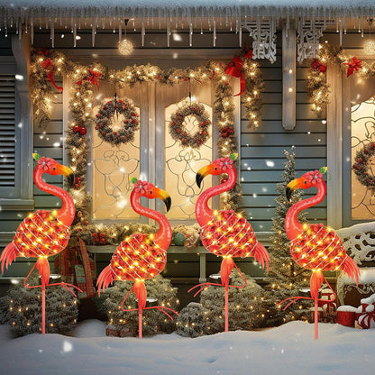 Skorter | Solar Powered Metal Flamingo Stake Light