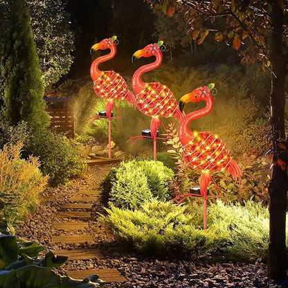 Skorter | Solar Powered Metal Flamingo Stake Light