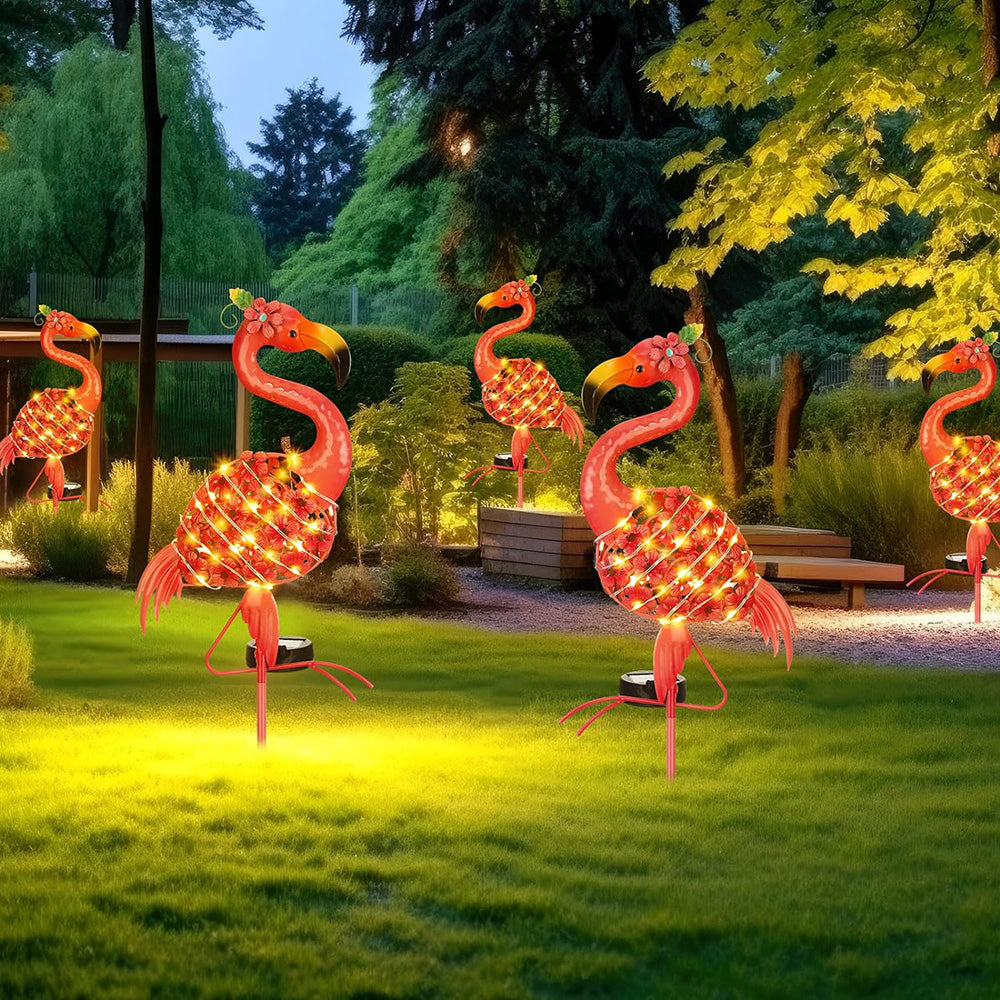 Skorter | Solar Powered Metal Flamingo Stake Light