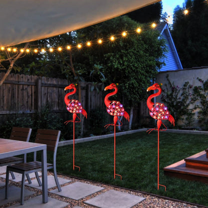 Skorter | Solar Powered Metal Flamingo Stake Light