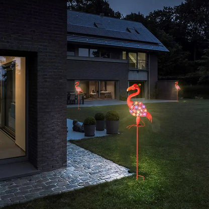Skorter | Solar Powered Metal Flamingo Stake Light