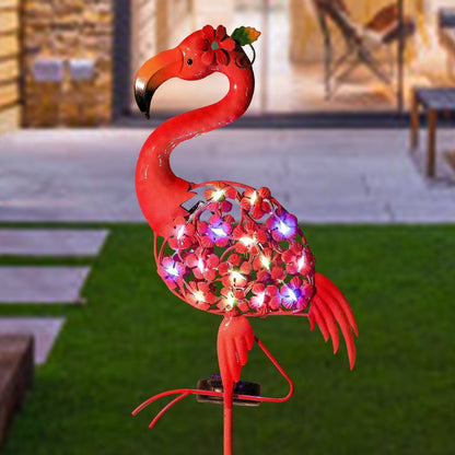 Skorter | Solar Powered Metal Flamingo Stake Light