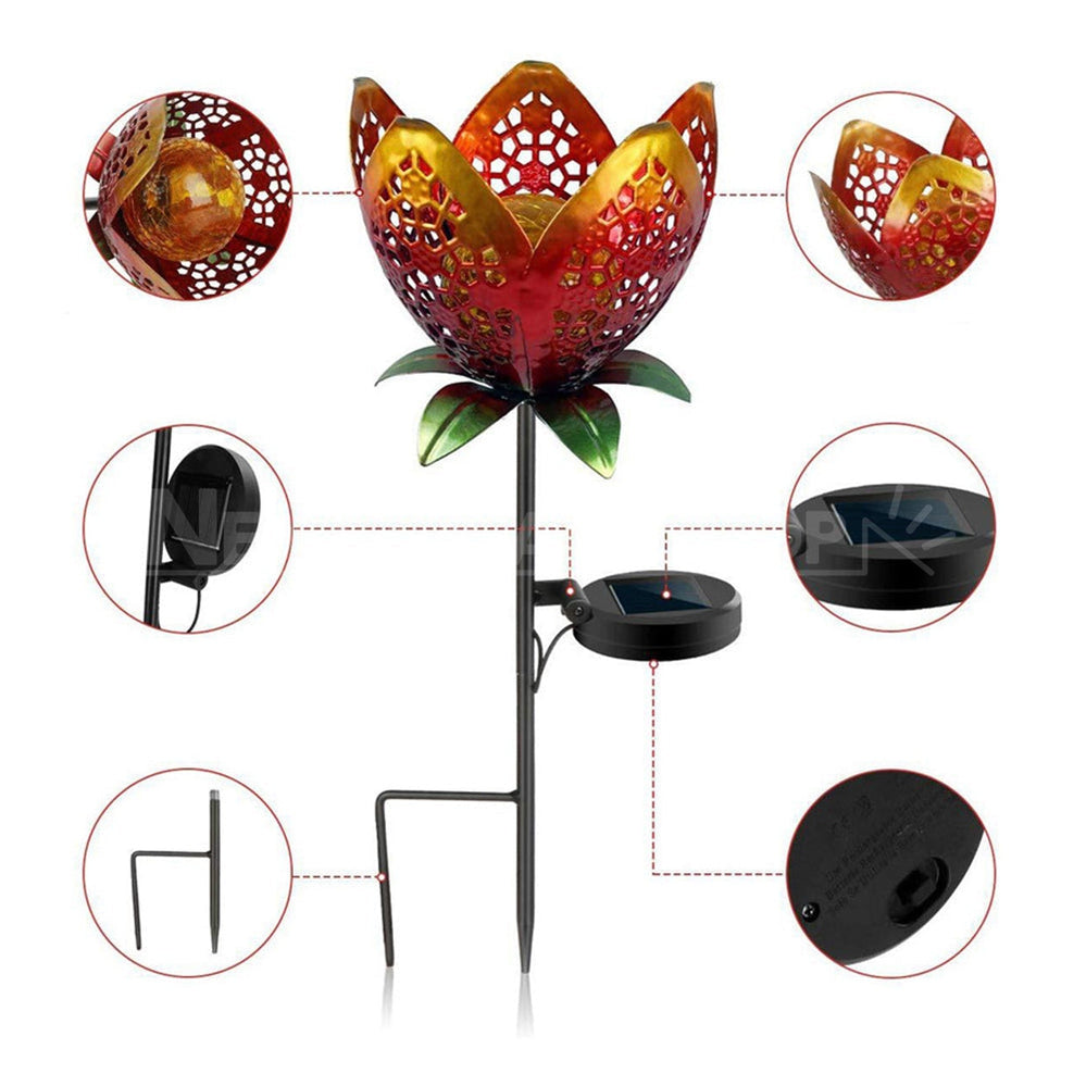 Skorter | Solar-powered metal flower pot lamp