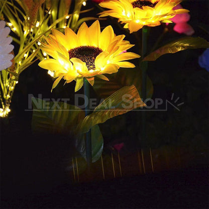 Skorter | Solar Powered Outdoor Sunflower Light Holder