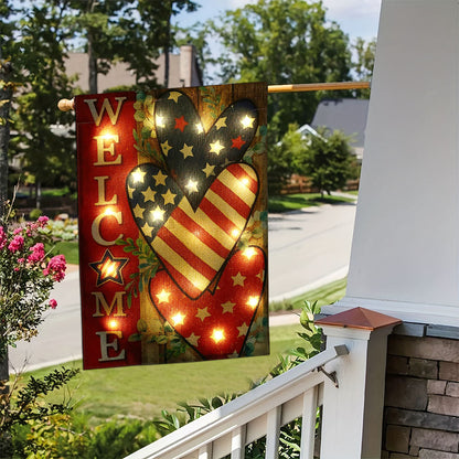 Skorter | Solar-powered patriotic welcome garden flag