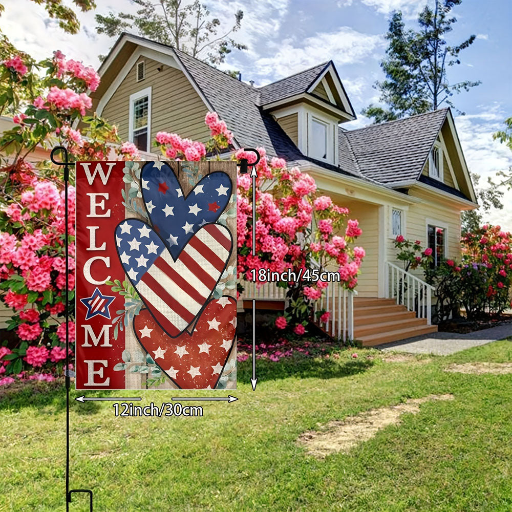 Skorter | Solar-powered patriotic welcome garden flag