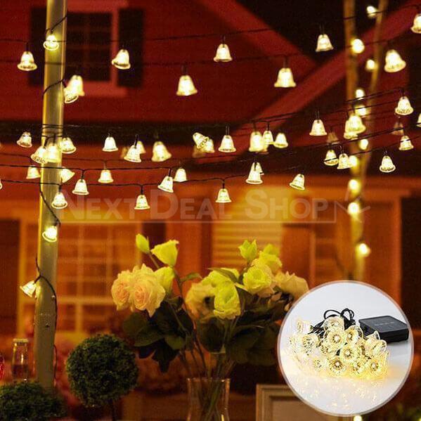 Skorter | Solar-powered warm white jingle bell spotlights