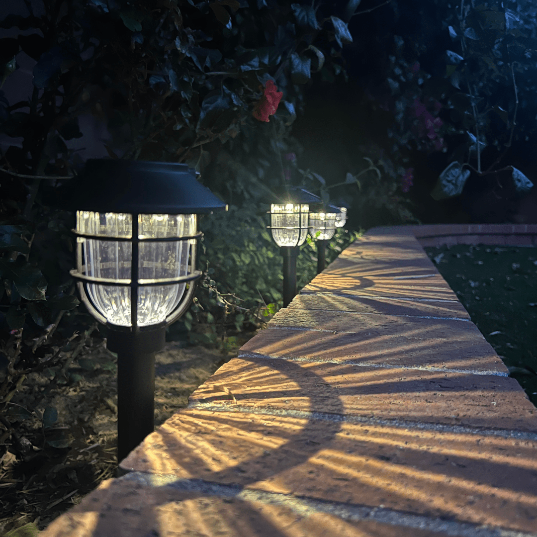 Skorter | Solar-powered LED Garden Path Lights for Safe & Decorative Outdoor Lighting (Set of 2)