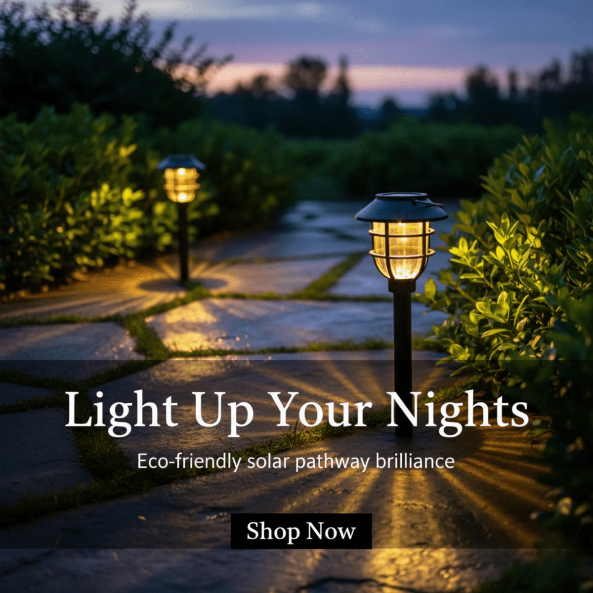Skorter | Solar-powered LED Garden Path Lights for Safe & Decorative Outdoor Lighting (Set of 2)