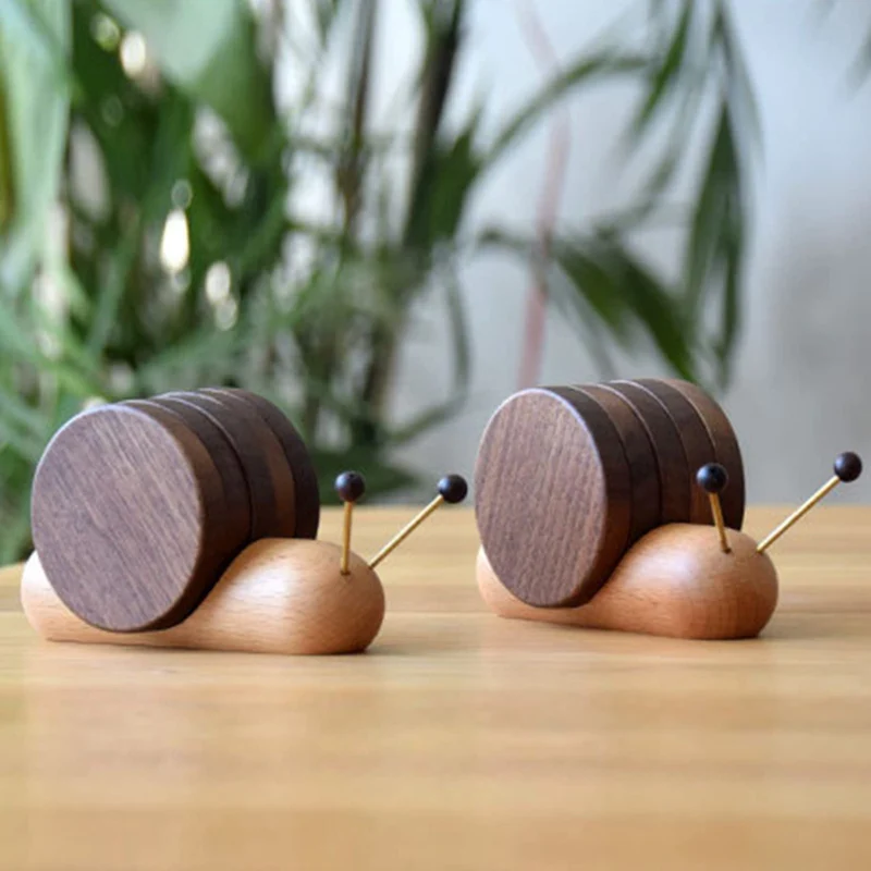 Skorter | Elegant Scandinavian Walnut Coasters – Stylish & Durable Table Protection