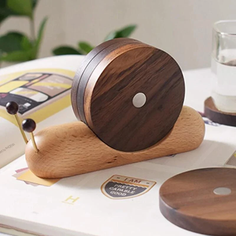 Skorter | Elegant Scandinavian Walnut Coasters – Stylish & Durable Table Protection