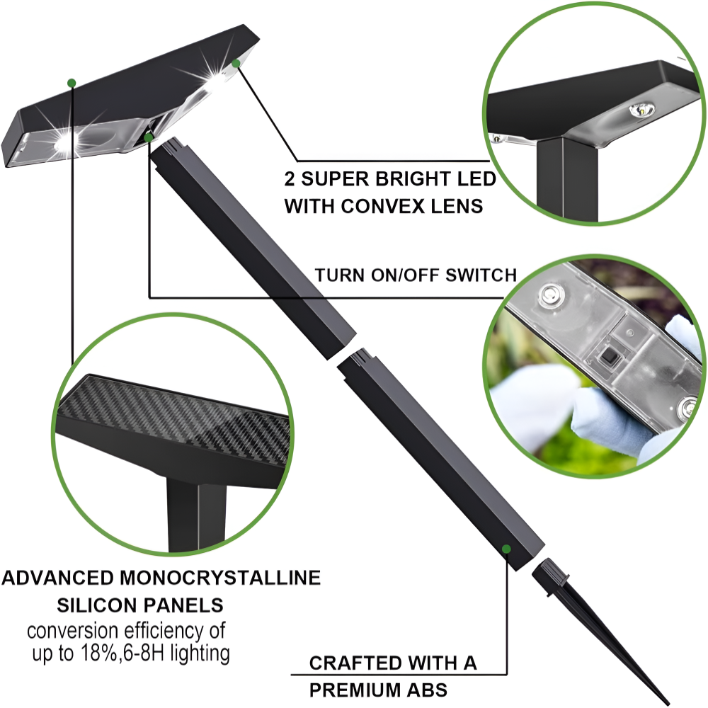 Skorter | SolaraPath – Outdoor Solar Pathway Lights with Dual Lighting Modes & Weatherproof Design