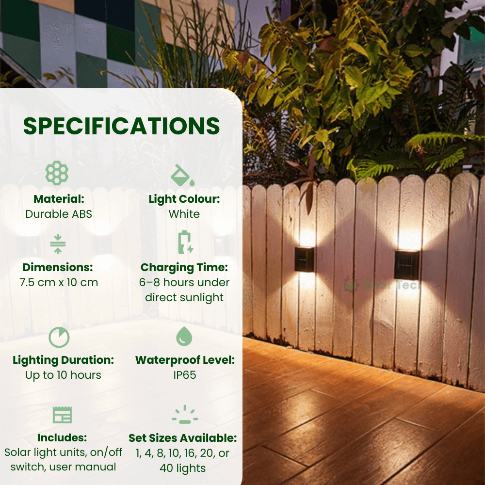 Skorter | Wireless LED Solar Wall Lights - Outdoor Garden Lighting for Pathways & Patios, Energy-Efficient & Weather-Resistant