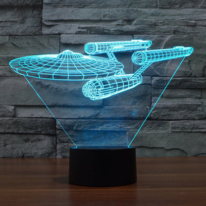 Skorter | Lumora 3D Star Trek Enterprise Ship LED Lamp - Multicolor optical illusion light