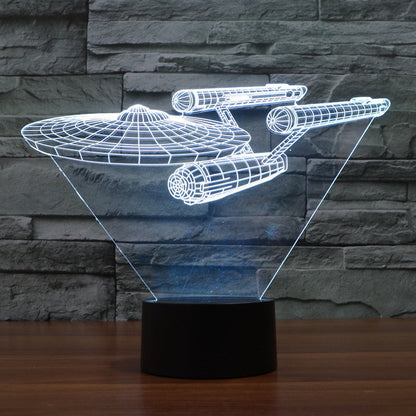 Skorter | Lumora 3D Star Trek Enterprise Ship LED Lamp - Multicolor optical illusion light