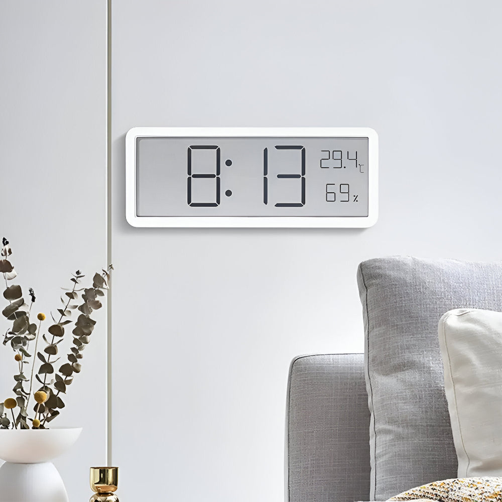 Skorter | Digital LED Wall Clock – Large Display with Temperature and Humidity