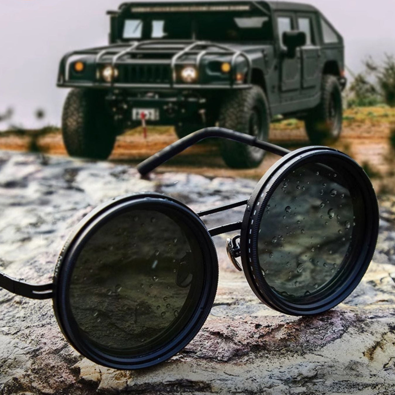 Skorter | VisionRound Polarized Sunglasses – Unisex Retro Design with Adjustable Light Filter