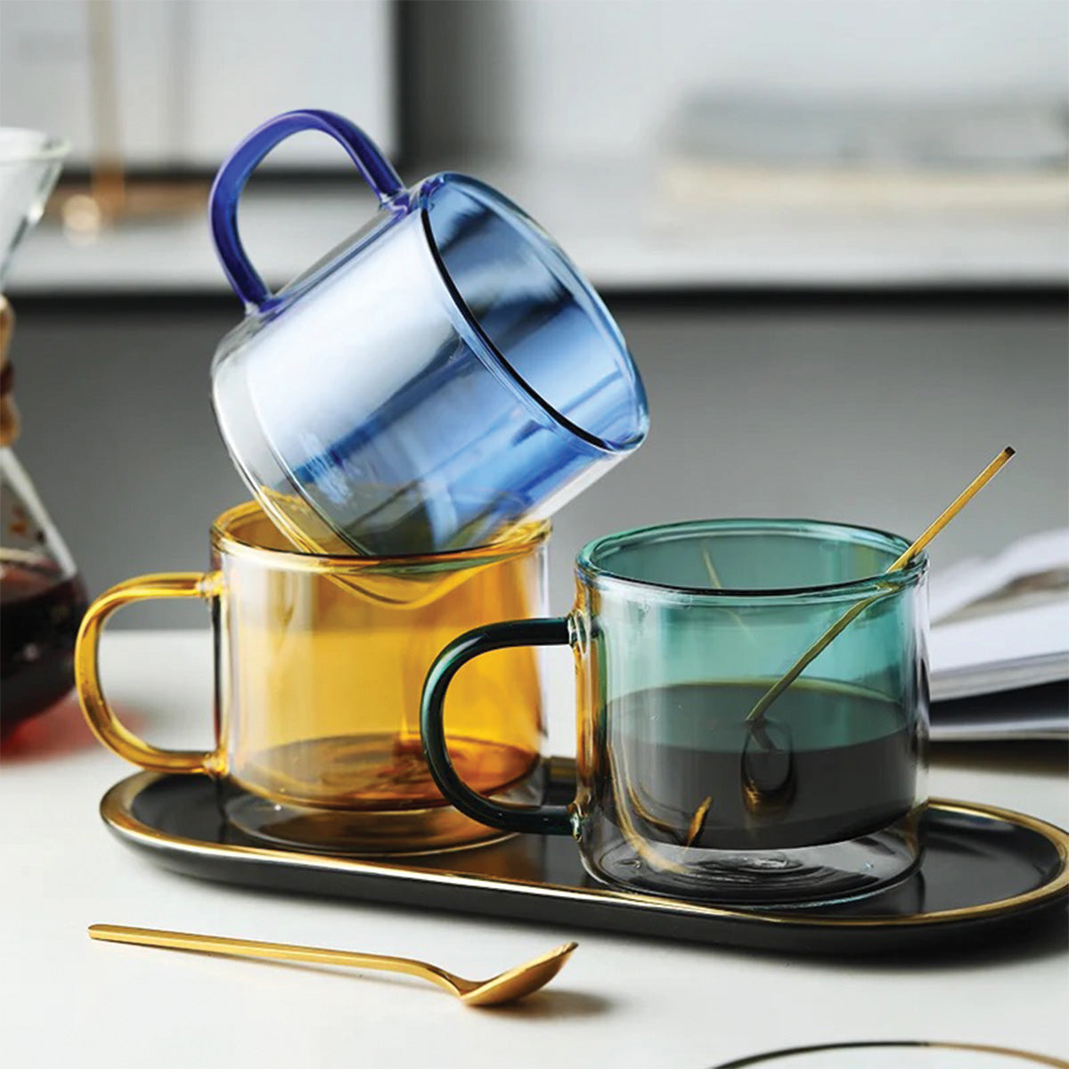 Skorter | DoublyMug | Tinted glass mug for hot beverages