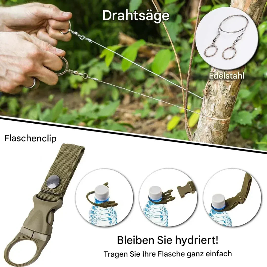 Skorter | 38-in-1 First-Aid and Survival Kit with Flashlight and Compass