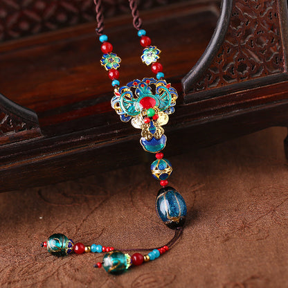 Skorter | Ethnic Style Sweater Chain, Long Hanging Ornament, Clothing Pendant, Accessories, Cloisonne Chain