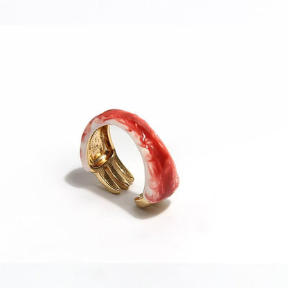 Skorter | Colorful Frog Design 3 Pieces Enamel Rings Set