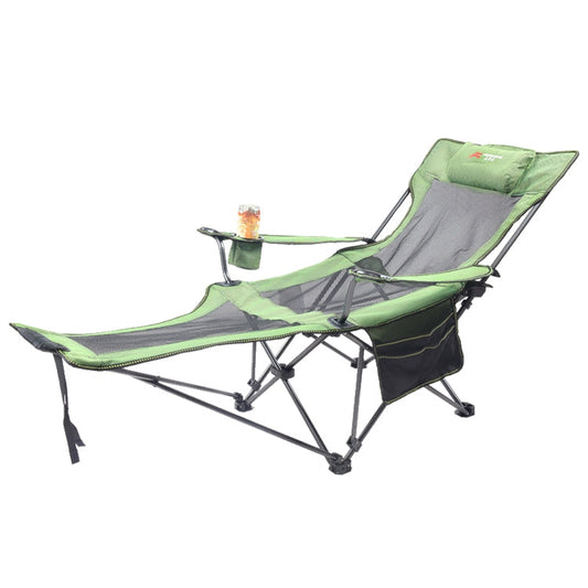 Skorter | Portable Outdoor Folding Recliner Wild Fishing Camping Leisure Stool Stainless Steel Folding Beach Chair Furniture(Green)
