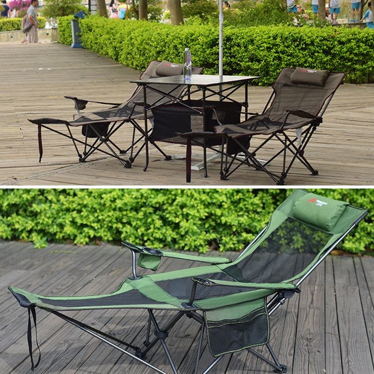 Skorter | Portable Outdoor Folding Recliner Wild Fishing Camping Leisure Stool Stainless Steel Folding Beach Chair Furniture(Green)